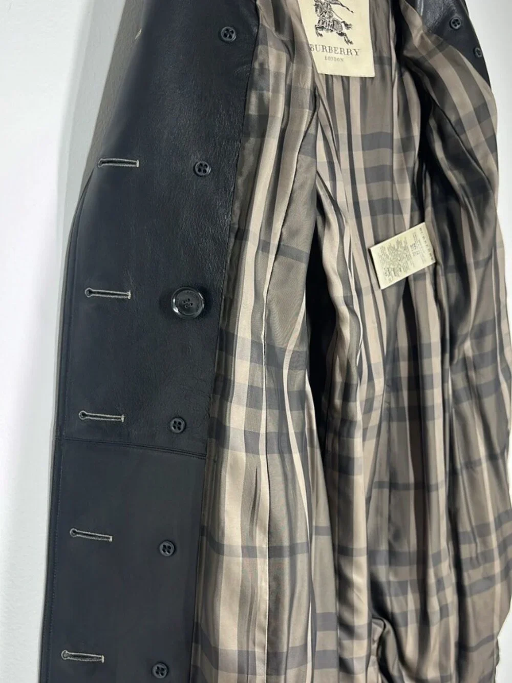 BURBERRY Beige and Black Leather Trim Women' Classic Trench Coat Size US 8 - Picture 11 of 13